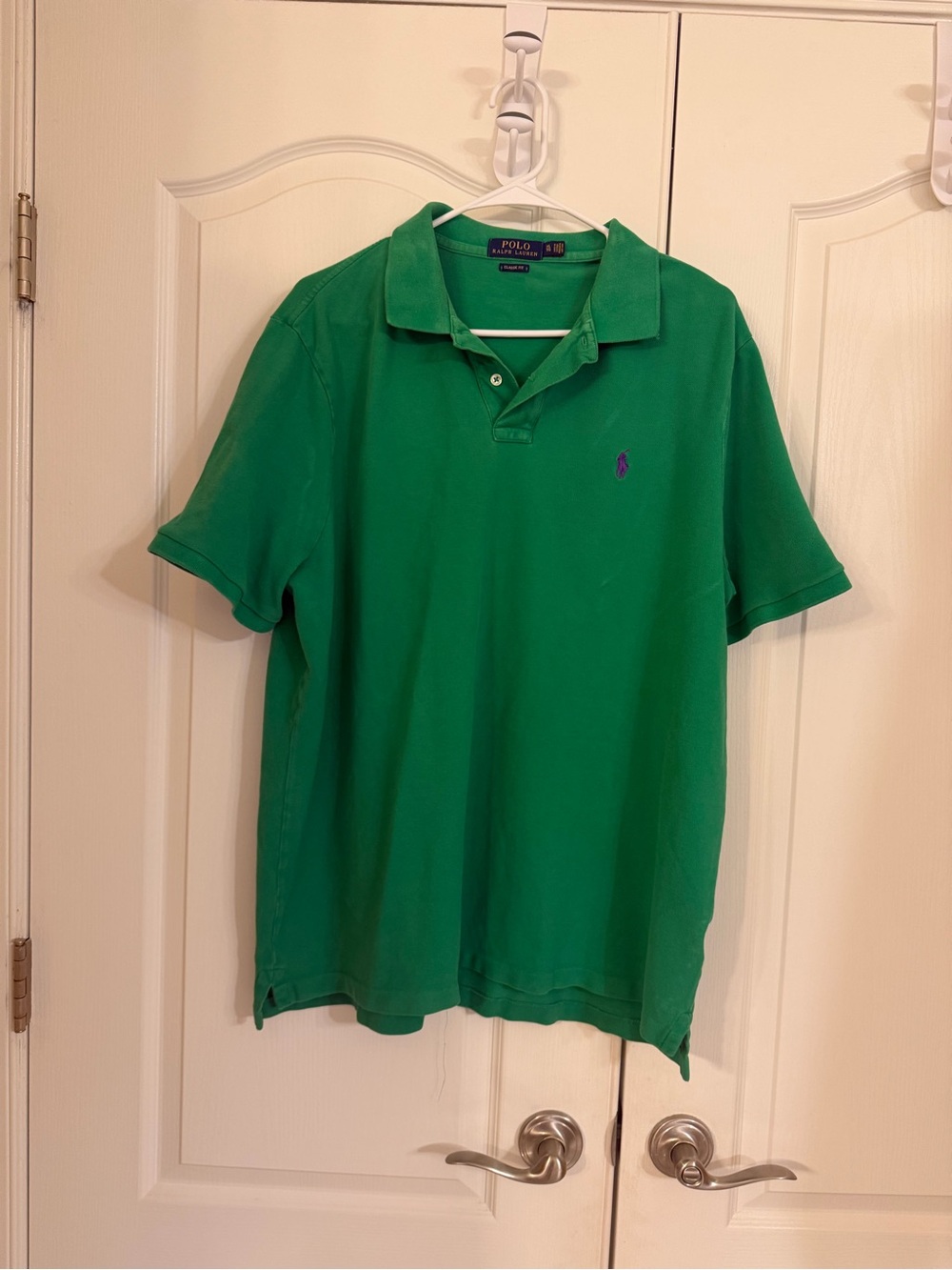 Ralph Lauren Mens Green Polo with Purple logo